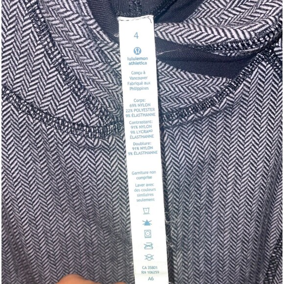 LULULEMON Think Fast Pullover Hoodie Black Gray Herringbone Long Sleeve Top sz 4 - Picture 12 of 12